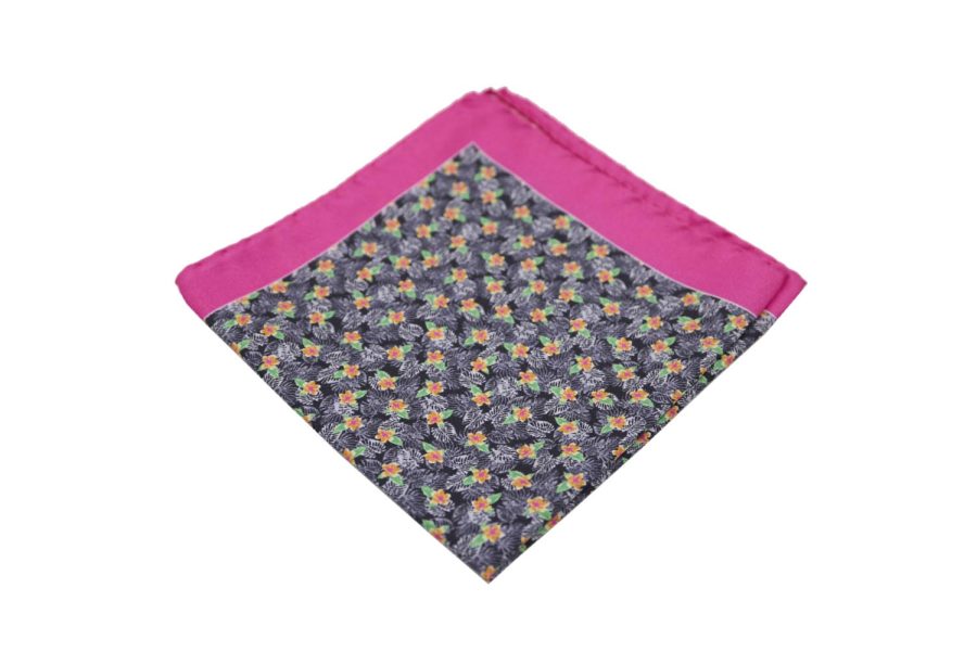 Μαντήλι τσέπης μαύρο / λουλούδια