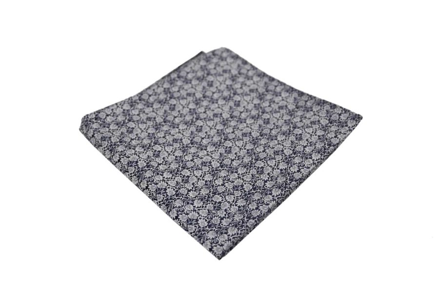 Μαντήλι τσέπης μαύρο / γκρι λουλούδια