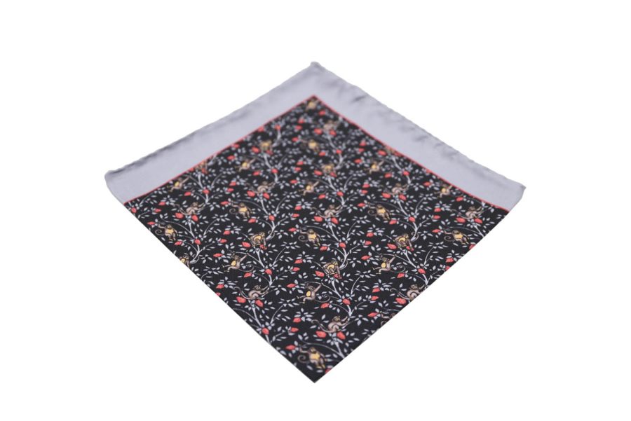 Μαντήλι τσέπης μαύρο / γκρι / σχέδια