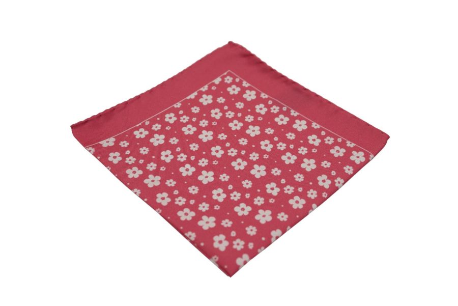 Μαντήλι τσέπης κοραλί / λουλούδια