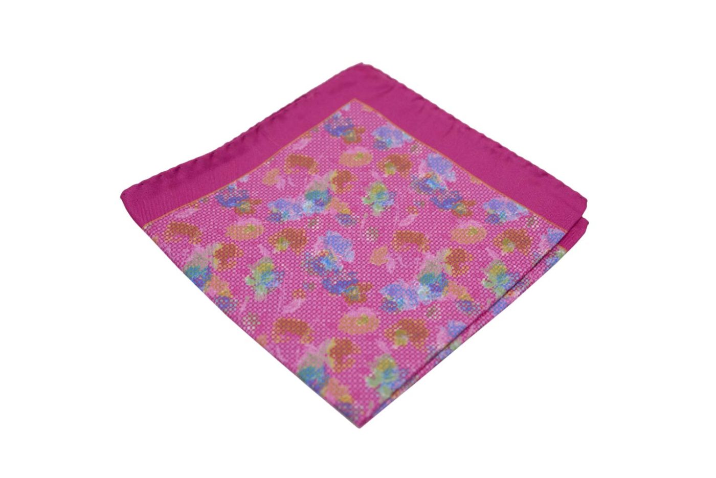 Μαντήλι τσέπης φούξια / λουλούδια