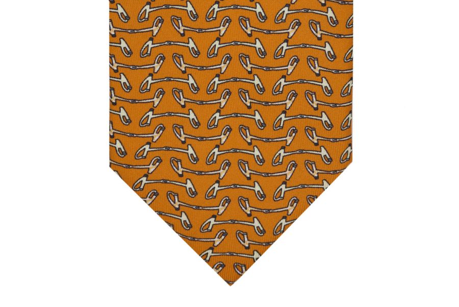Μεταξωτή γραβάτα πορτοκαλί με στομίδες