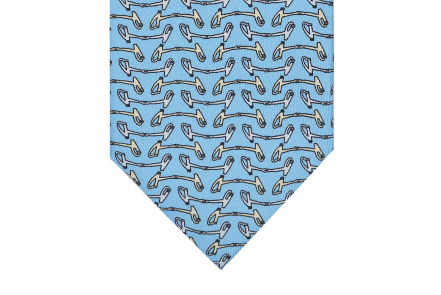 Μεταξωτή γραβάτα γαλάζια με στομίδες