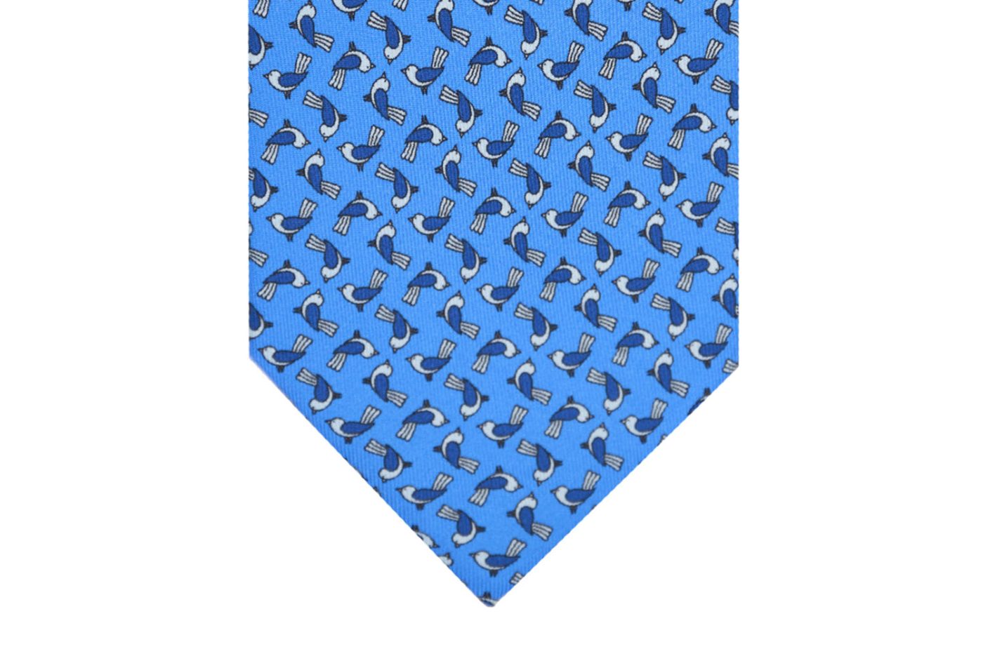 ATH1109 Μεταξωτή γραβάτα γαλάζια με περιστέρια
