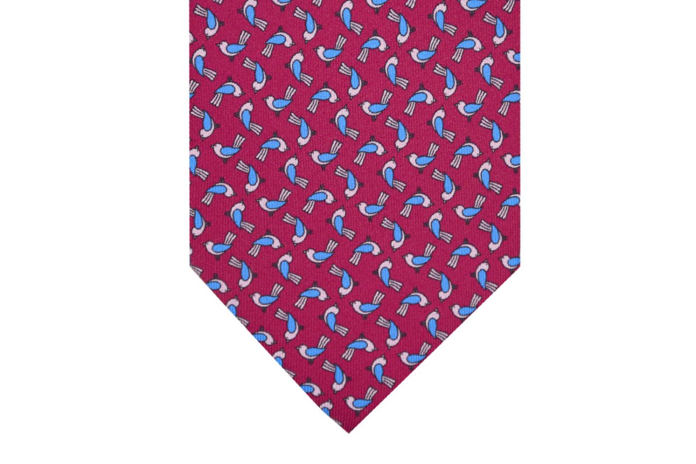 ATH1110 Μεταξωτή γραβάτα φούξια με περιστέρια