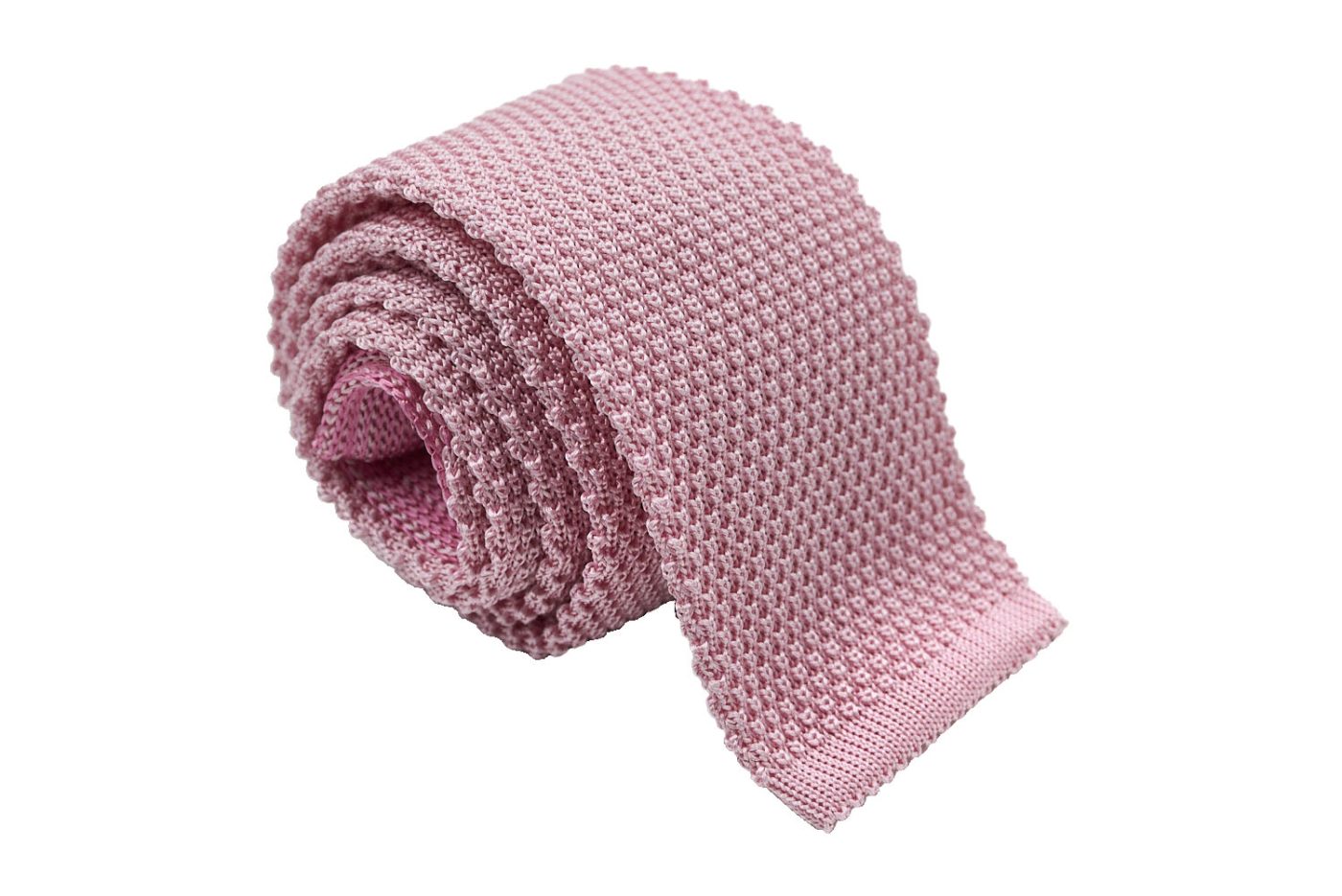 Πλεκτή γραβάτα ροζ μονόχρωμη